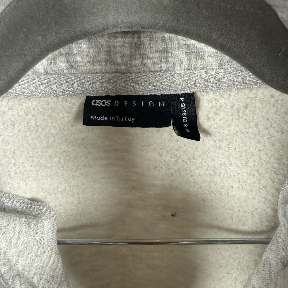 ASOS Design Gray Half  Zip Sweatshirt in gray